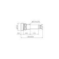 Neon signal lights with integrated series resistor. Red