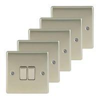 Nexus 10A 2-Way Pearl Nickel Switch Pack of 5