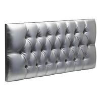 New Design Diana Leather 5\' King Size Silver Metallic Faux Leather Leather Headboard