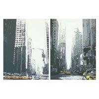 new york taxis city scape mono canvas art set w48cm h65cm