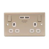 nexus 13a switched twin socket 2 x usb