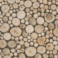 New Forest Brown Logs Matt Wallpaper