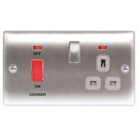 Nexus 45A Double Pole Cooker Switch & Socket with Comes with 13 A Switch Socket