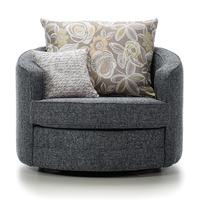 New York Fabric Swivel Armchair Lisbon Grey