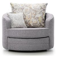 new york fabric swivel armchair lisbon silver