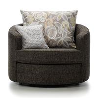 new york fabric swivel armchair lisbon brown