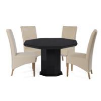 Nero Octagonal Marble Dining Table with Cannes Chairs