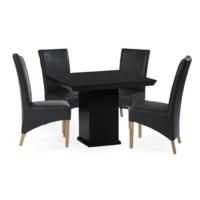 Nero Square Marble Dining Table with Cannes Chairs