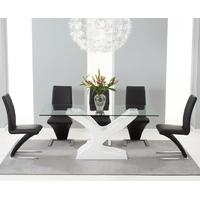 Nevada 180cm White High Gloss and Glass Dining Table with Hampstead Z Chairs