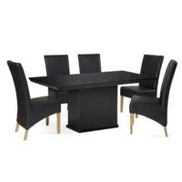 Nero 160cm Black Marble Dining Table with Cannes Chairs
