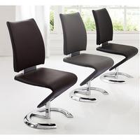 Nesta Modern Z Shape Dining Chair In Grey Faux Leather