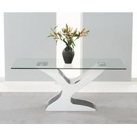 Nevada 180cm Black and White High Gloss and Glass Dining Table