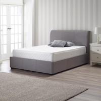 Newton Storage Double Bed In Grey Linen Fabric