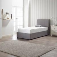 Newton Storage Single Bed In Grey Linen Fabric