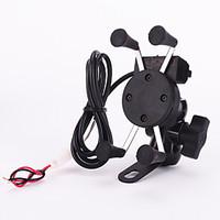 New 12v X-Grip Motorcycle Scooter Cell Phone Cradle Holder, 5V 2.1A USB port Car Charger for iPhone Samsung Smart Phones