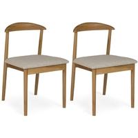 nexus oak pearl fabric dining chair pair