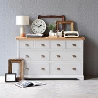 New England Light Grey 4 over 4 Drawer Chest