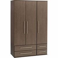 New York 3 Door 4 Drawer Wardrobe Gloss Black