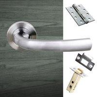 Nevada Status Fire Lever on Round Rose - Satin Chrome Handle Pack