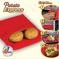 New High Quality Practical Fast Easy Red Potato Washable Microwave Bag Steam Pocket Bake Potato in 4 Minutes