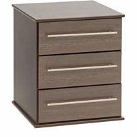 New York 3 Drawer Bedside Walnut