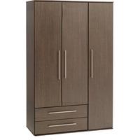 New York 3 Door 2 Drawer Wardrobe Black