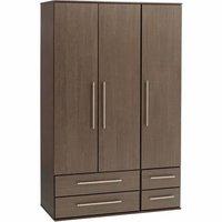 New York 3 Door 4 Drawer Wardrobe Black