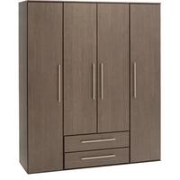 New York 4 Door 2 Drawer Wardrobe Gloss Black