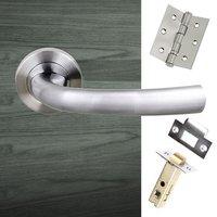 Nevada Status Lever on Round Rose - Satin Chrome Handle Pack