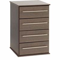 New York 4 Drawer Bedside White Gloss