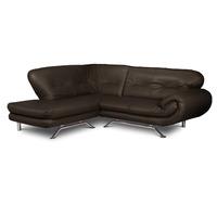 Nena Corner Leather Sofa Brown Left Hand