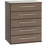 new york 5 chest of drawers gloss black