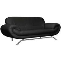 Nena 3 Seater Leather Sofa Black 3 Seater