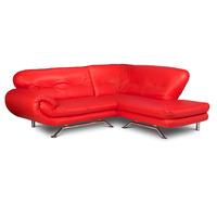 Nena Corner Leather Sofa Red Right Hand