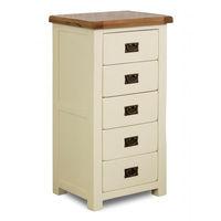 New Hampshire 5 Drawer Chest Cream and Oak