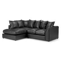 Newbury Leather Corner Sofa Left Hand Black