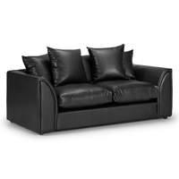 Newbury 3 Seater Leather Sofa Black