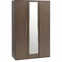 New York 3 Door Mirrored Wardrobe Wenge