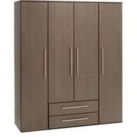 New York 4 Door 2 Drawer Wardrobe Black