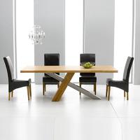Nevada 225cm Dining Table with 4 Venice Chairs