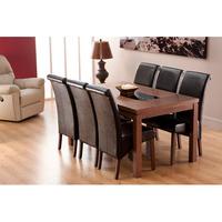 Nevada Dining Table And 6 Black Dining Chairs