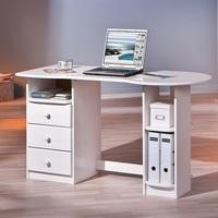 Newry Wooden Computer Desk In White With 3 Drawers