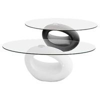 Nebula Oval Glass Top Coffee Table