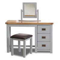 New Hampshire 3 Drawer Dressing Table Grey and Oak