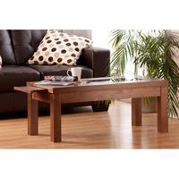 Nevada Coffee Table In Walnut With Black Glass Inserts