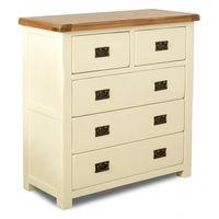 New Hampshire 3 plus 2 Drawer Chest Cream and Oak