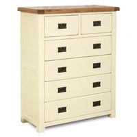 New Hampshire 4 plus 2 Drawer Chest Cream and Oak