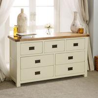 New Hampshire 4 plus 3 Drawer Chest Cream and Oak