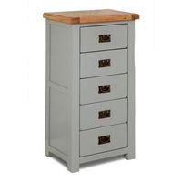 New Hampshire 5 Drawer Chest Grey and Oak