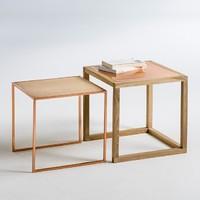 Nest of 2 Elori Oak/Copper Occasional Tables